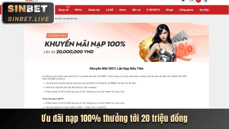 Banner khuyến mãi chào mừng người chơi mới